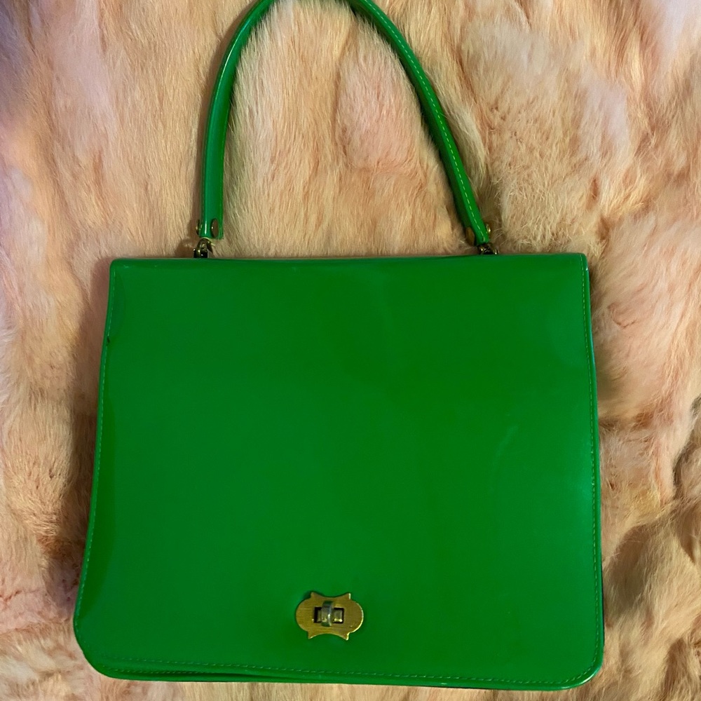 Green Vintage Patent Leather Purse